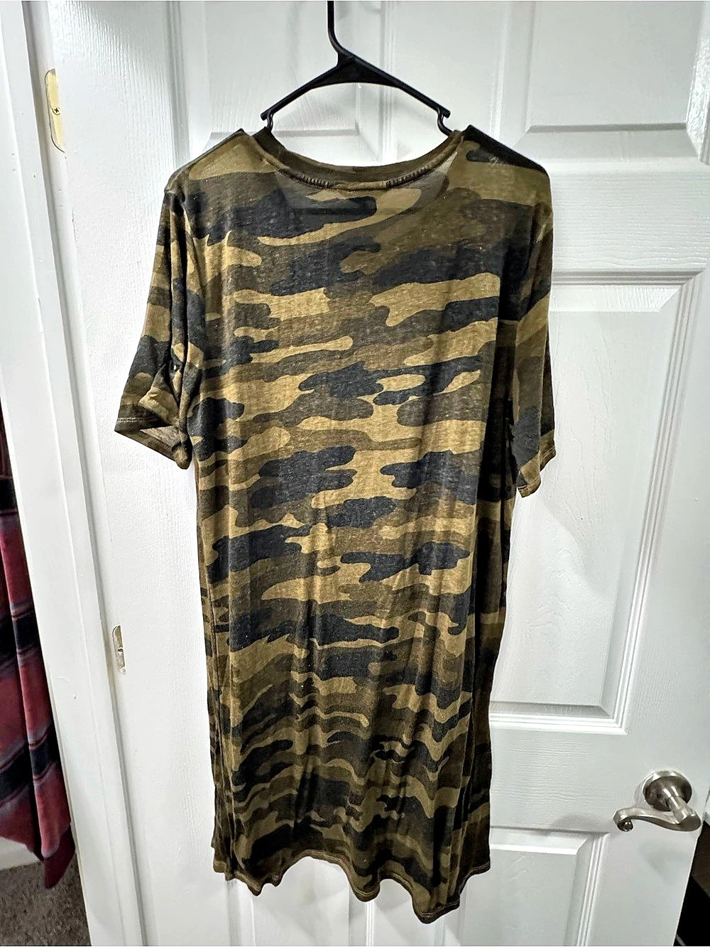 Lucky Brand Camo T-Shirt Dress Green & Black Medium